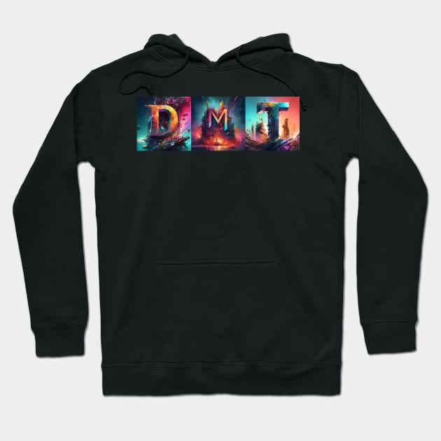 DMT Typography Art Hoodie by MindGlowArt